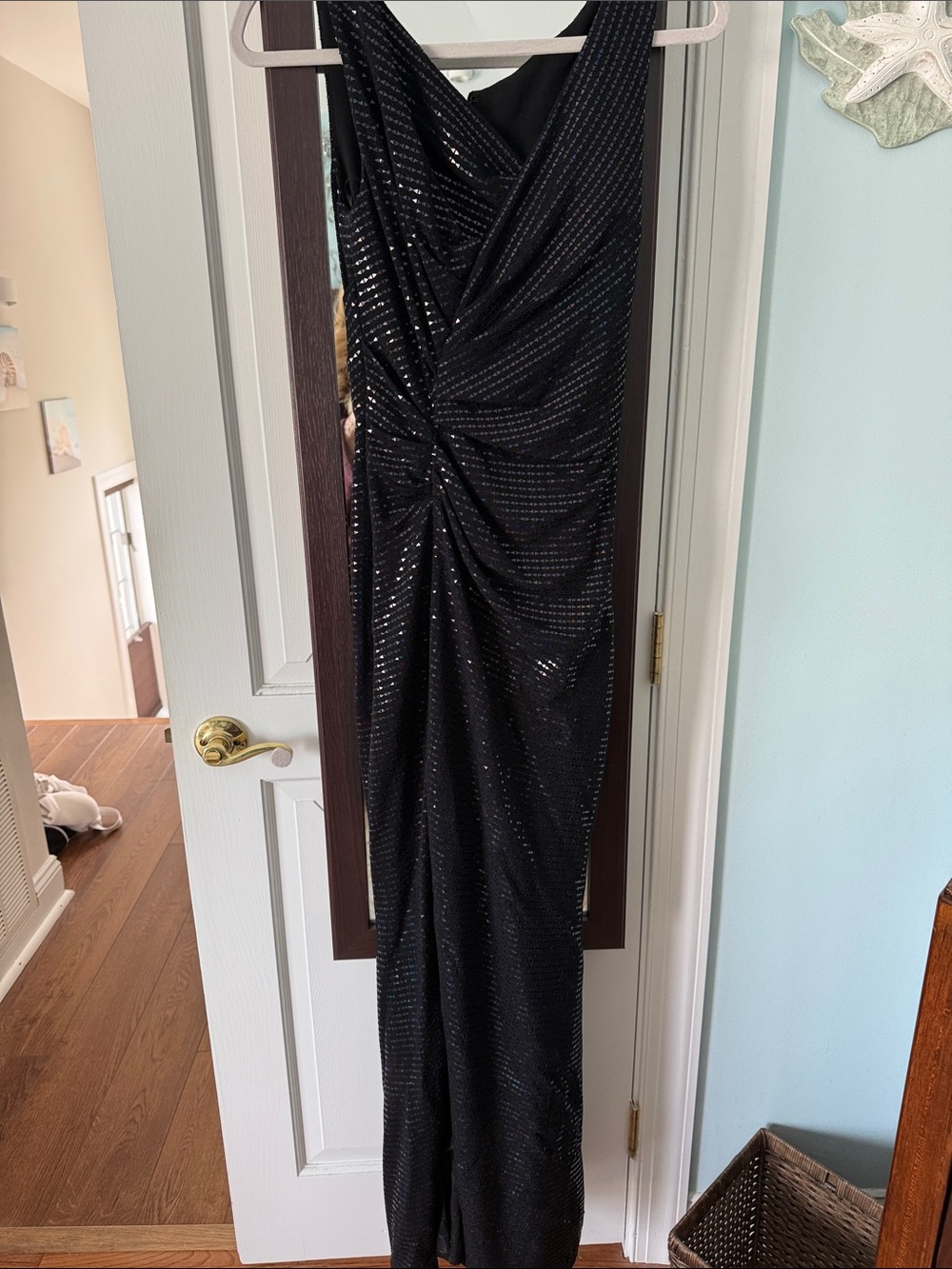 Black Sparkle Ruched Maxi Skirt — Evening Glam